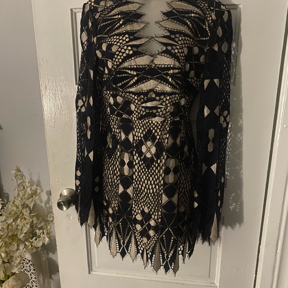 Free People Black Lace Dress